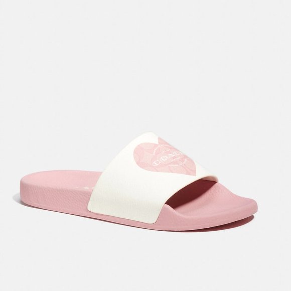Coach Uli Sport Slide With Heart Pink Chalk 9 - Picture 1 of 8